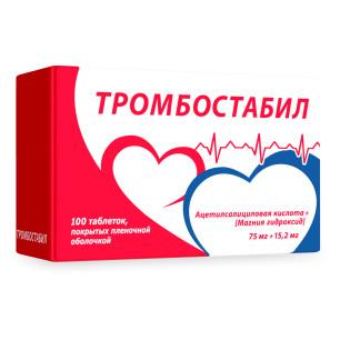 Фото Тромбостабил, таблетки в плёночной оболочке 75 мг+15,2 мг, 100 шт.