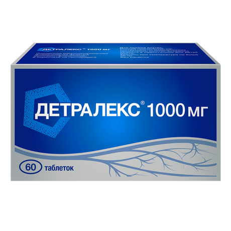 Фото Детралекс, таблетки покрыт. плен. об. 1000 мг, 60 шт.