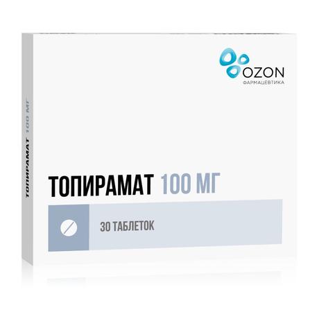 Фото Топирамат таблетки, покрытые пленочной оболочкой 100 мг, 30 шт.