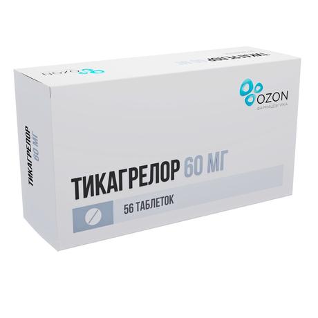 Фото Тикагрелор, таблетки покрыт. плен. об. 60 мг, 56 шт.