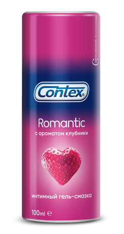 Фото Contex Romantic, гель-смазка с ароматом клубники, 100 мл