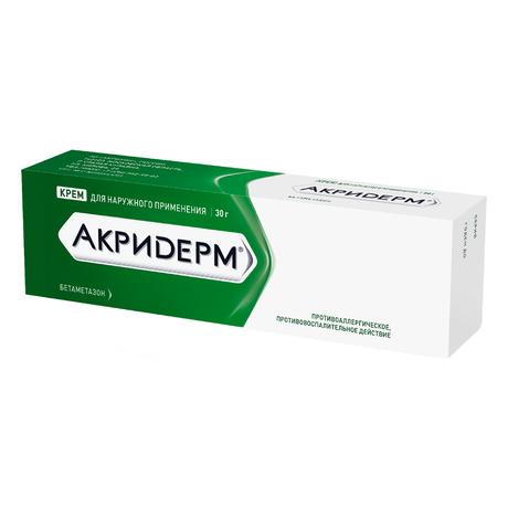 Фото Акридерм, крем 0.05% 30 г, 1 шт.