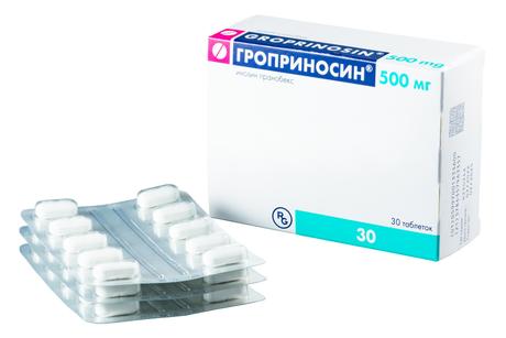 Фото Гроприносин, таблетки 500 мг, 30 шт.