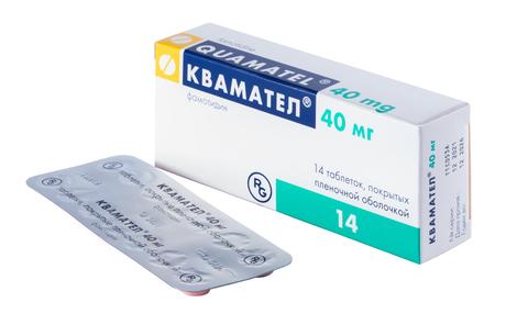 Фото Квамател, таблетки покрыт. плен. об. 40 мг, 14 шт.