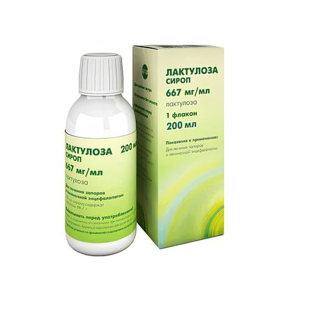 Фото Лактулоза сироп 667 мл/мл, флакон 200 мл