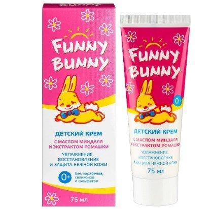 Фото Funny Bunny крем детский с маслом миндаля-экстрактом ромашки 0+ косметический крем 75 мл №1