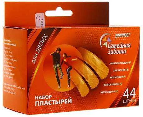 Фото Унипласт Семейная забота, набор пластырей, 44 шт.