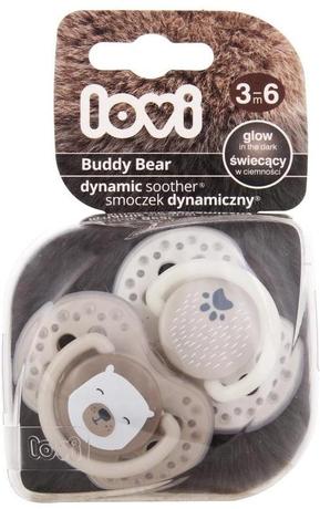 Фото Lovi Buddy Bear, пустышка силиконовая (3-6 месяцев), 2 шт.