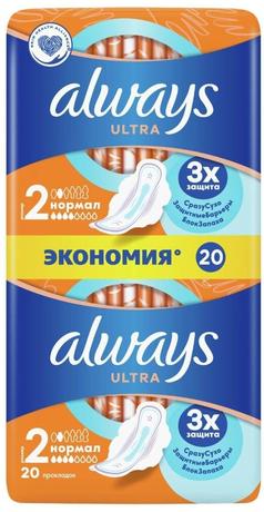 Фото Always Прокладки женские, Ultra Normal Duo, ароматизированные, 20 шт, 