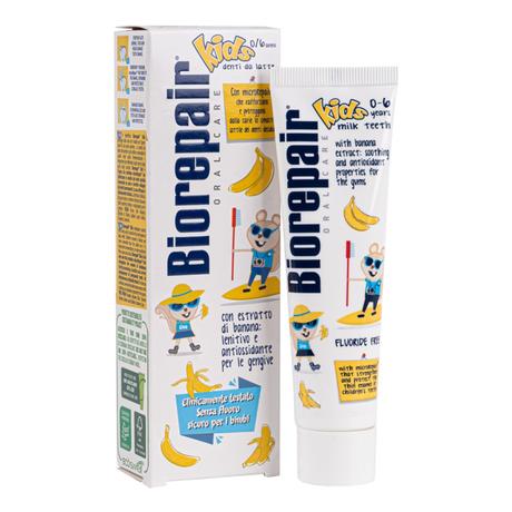 Фото Biorepair Kids Banana/Биорепейр детская зубная паста (банан) с 0 лет, 50 мл