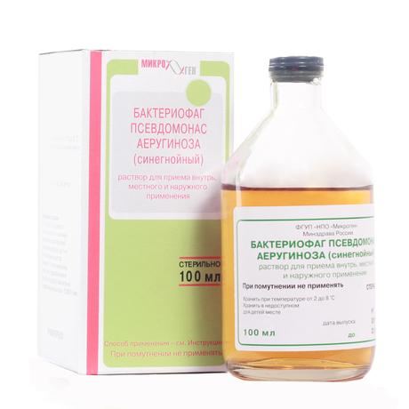 Фото Бактериофаг Псевдомонас аеругиноза (синегнойный), раствор, 100 мл