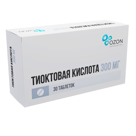 Фото Тиоктовая кислота, таблетки 300 мг, 30 шт.