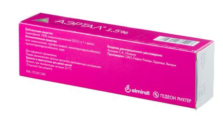 Фото Аэртал, крем 1,5% 60 г, 1 шт.