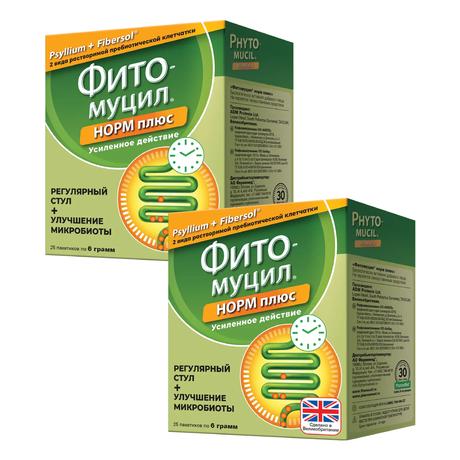 Фото Набор 2уп Фитомуцил Норм Плюс пакетики 6г 25шт