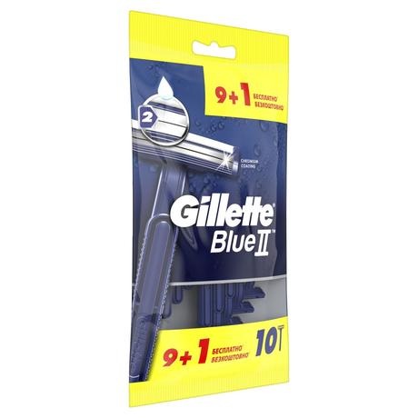 Фото Gillette Blue II бритвы одноразовые, 9 шт.+1 бесплатно