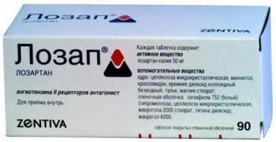 Фото Лозап, таблетки покрытые пленочной оболочкой 50 мг, 90 шт.