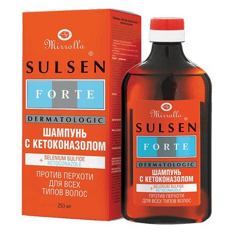 Фото Mirrolla Сульсен форте, шампунь против перхоти с кетоконазолом 250 мл, 1 шт.