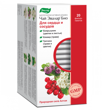 Фото Чай Эвалар Био для сердца и сосудов, пакетики, 20 шт.