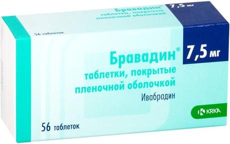 Фото Бравадин, таблетки покрыт. плен. об. 7,5 мг, 56 шт.