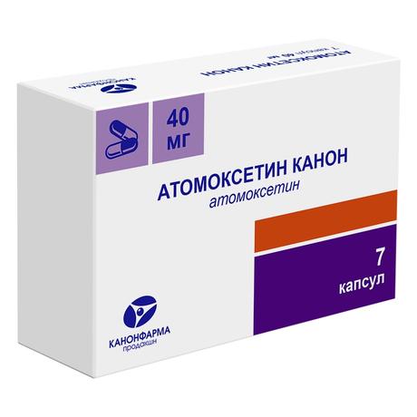 Фото Атомоксетин Канон, капсулы, 40 мг, 7 шт.