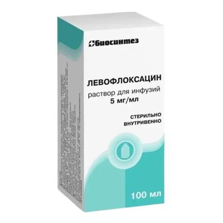 Фото Левофлоксацин, раствор для инфузий 5 мг/мл бутылка 100 мл, 1 шт.
