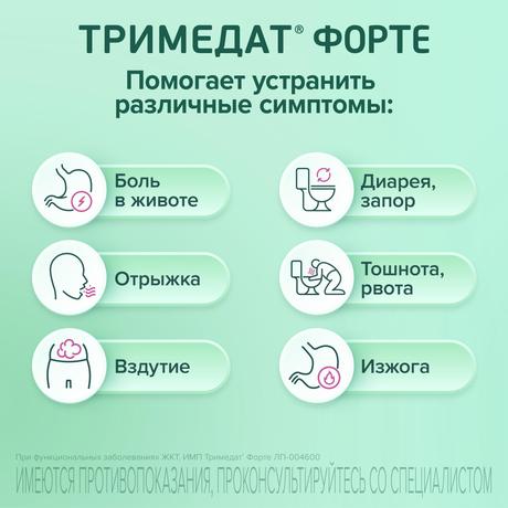 Фото Тримедат форте, таблетки пролонг. покрыт. плен. об. 300 мг, 20 шт.