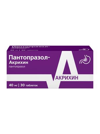 Фото Пантопразол-Акрихин, таблетки кишечнорастворимые, покрытые пленочной оболочкой 40 мг, 30 шт