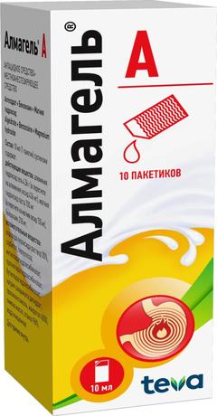 Фото Алмагель А, суспензия, пакетики 10 мл, 10 шт.