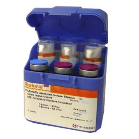 Фото Сталораль Аллерген пыльцы березы, капли подъязычные (набор: 300 ИР/мл 2 шт.+10 ИР/мл 1 шт.) , флаконы 10 мл, 3 шт.