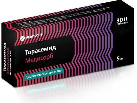 Фото Торасемид Медисорб, таблетки 5 мг, 30 шт.