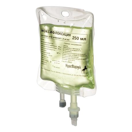Фото Моксифлоксацин, раствор для инфузий 1,6 мг/мл, 250 мл