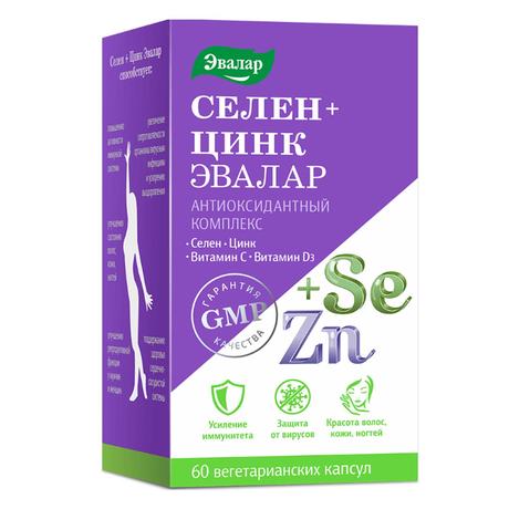 Фото Селен+Цинк Эвалар, капсулы 0.75 г, 60 шт.