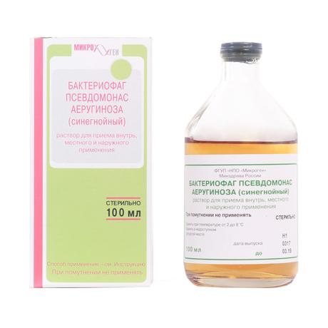 Фото Бактериофаг Псевдомонас аеругиноза (синегнойный), раствор, 100 мл