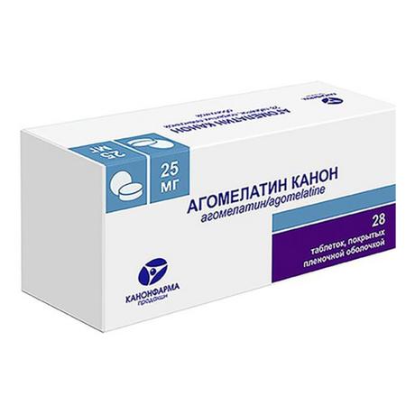 Фото Агомелатин Канон, таблетки покрыт. плен. об. 25 мг, 28 шт.