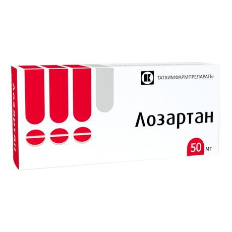 Фото Лозартан, таблетки покрыт. плен. об. 50 мг, 60 шт. (Татхимфармпрепараты)