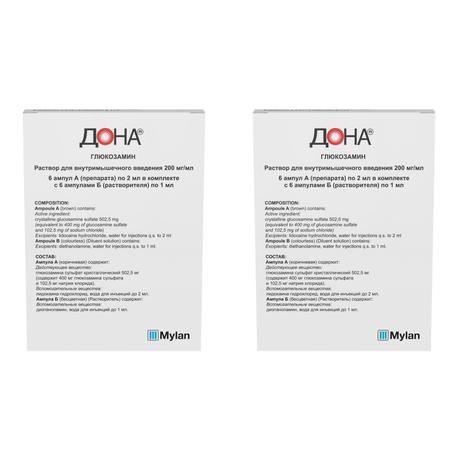Фото Набор 2уп Дона р-р д/в/м введения 200мг/мл амп 2мл 6шт