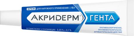 Фото Акридерм Гента, крем 0.05%+0.1%, 15 г