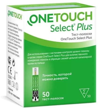 Фото Тест-полоски One Touch Select Plus, 50 шт.