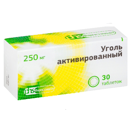 Фото Уголь активированный, таблетки 250 мг, 30 шт.