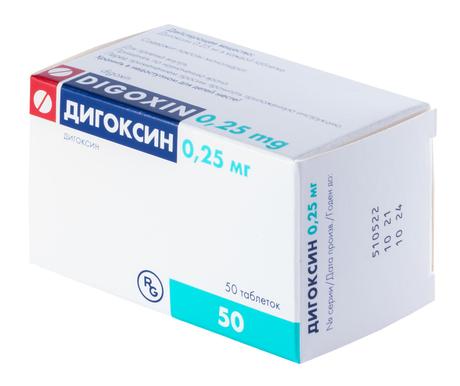 Фото Дигоксин, таблетки 0,25 мг, 50 шт.