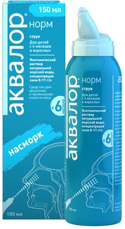 Фото Аквалор Норм, раствор для промывания полости носа, 150 мл