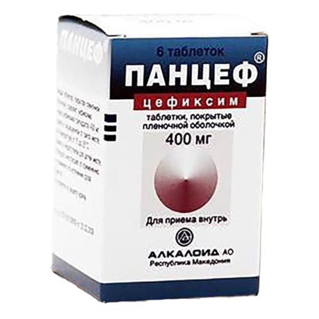 Фото Панцеф, таблетки покрыт. плен. об. 400 мг, 6 шт.