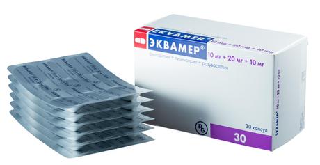 Фото Эквамер, капсулы 10 мг+20 мг+10 мг, 30 шт.