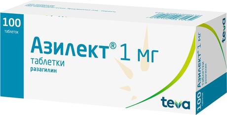 Фото Азилект, таблетки 1 мг, 100 шт.