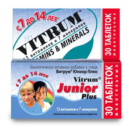 Фото Витрум Юниор Плюс, таблетки жевательные, 30 шт.