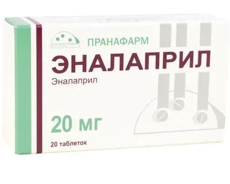 Фото Эналаприл табл 20 мг х20