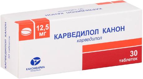 Фото Карведилол-Канон, таблетки 12,5 мг, 30 шт.