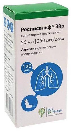 Фото Респисальф Эйр, аэрозоль для ингаляций 25 мкг+250 мкг/доза, 120 доз