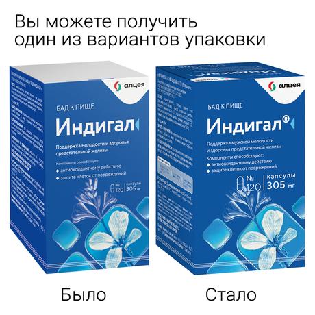 Фото Индигал, капсулы 305 мг, 120 шт.