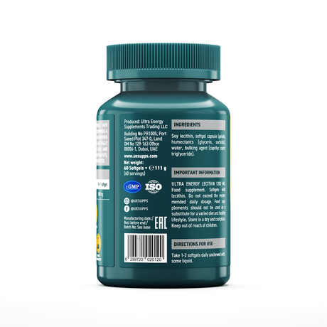 Фото UESUPPS Ультра Энерджи Лецитин, капсулы, 60 шт.
